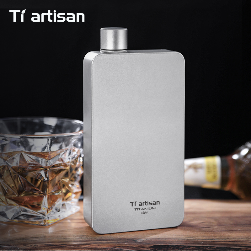 Camping Cooking Utilities - Tiartisan 400ml titânio hip balão uísque