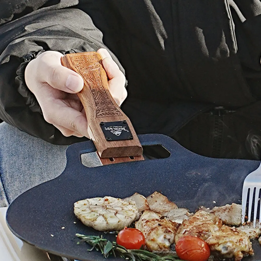 Camping Cooking Appliances - Chapa de Churrasco de Madeira Natural