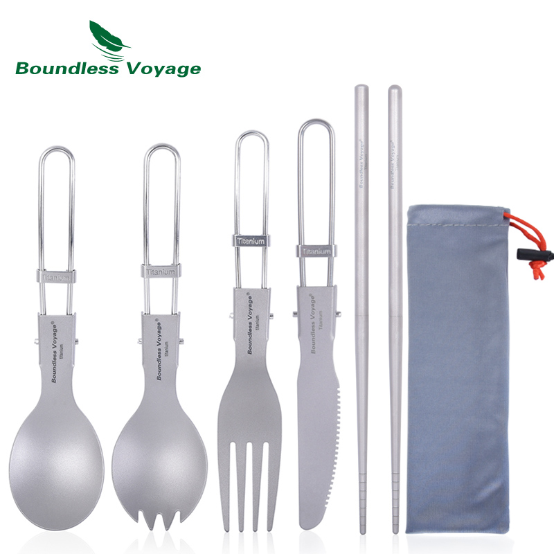 Camping Cooking Knife Set - Talheres de titânio para acampamento, viagem