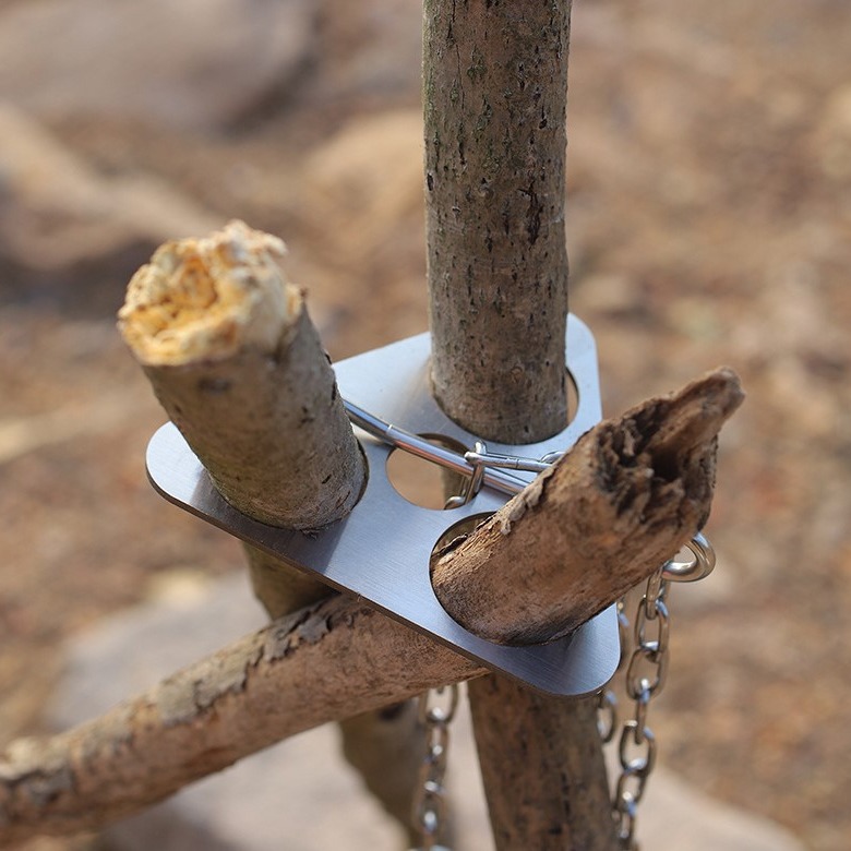 Camping Cooking Appliances - Tripé de Camping em Aço Inoxidável