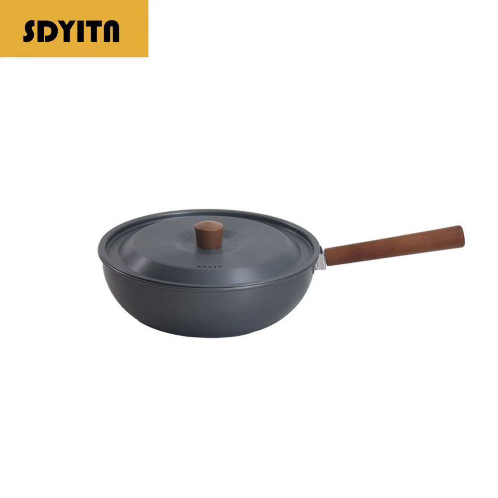 Camping Cooking Wok - Wok de liga de alumínio para