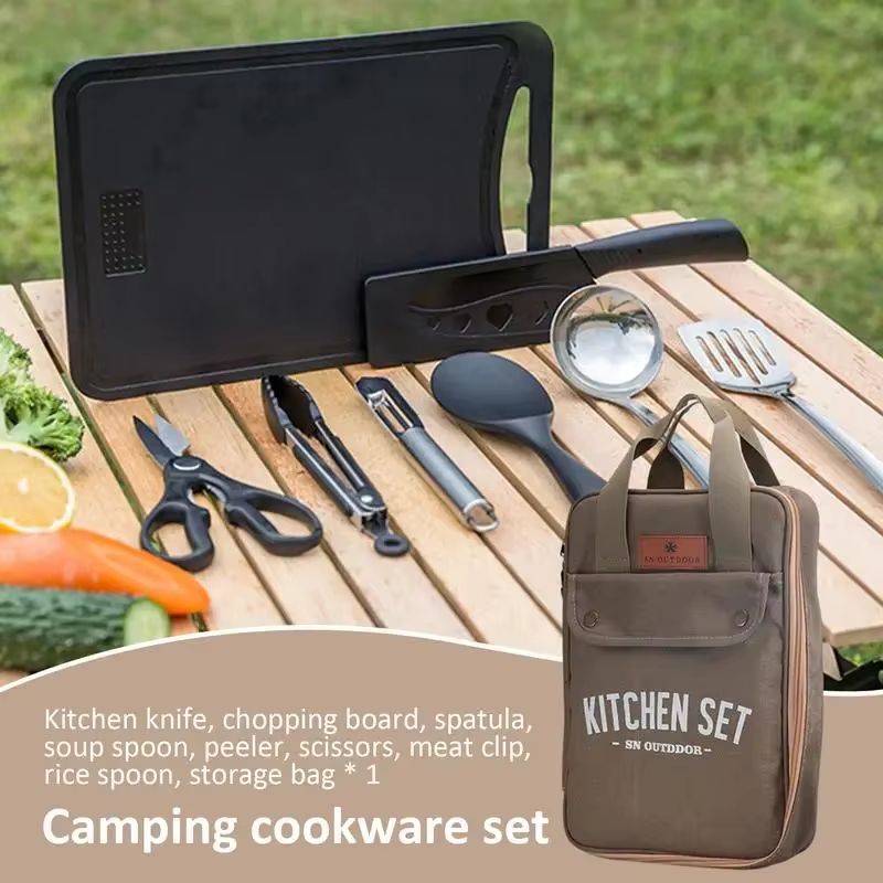 Conjunto de Utensílios de Cozi - Camping Cooking Pan Set avaliação e preço