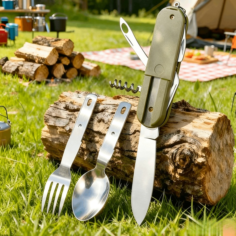 Conjunto de Talheres de Campin - Camping Cooking Knife Set avaliação e preço