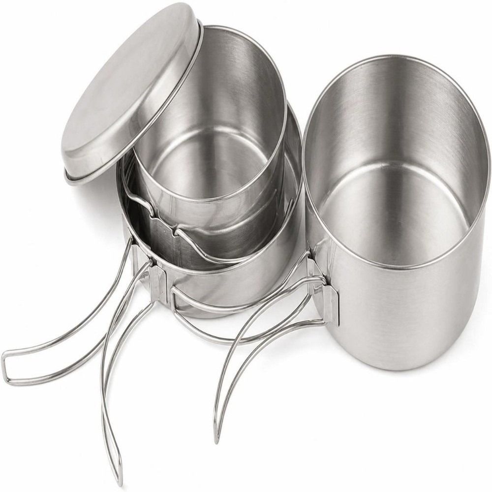 Conjunto de Utensílios de Cozi - Camping Cooking Pan Set avaliação e preço
