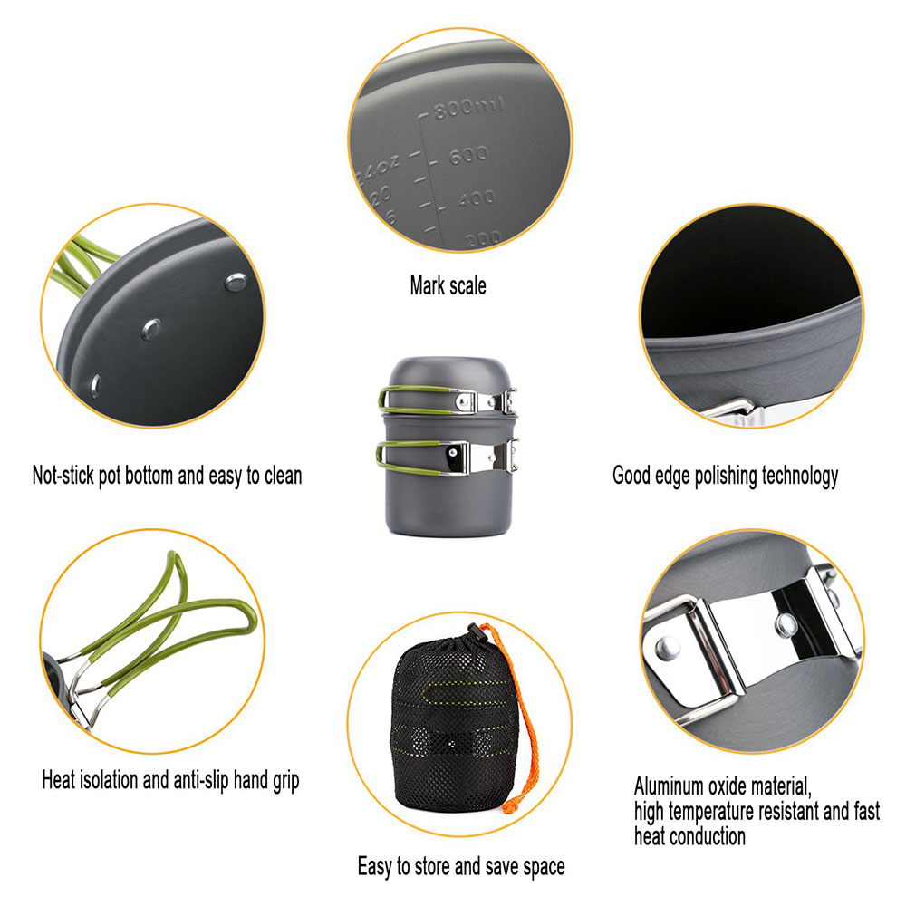 Conjunto de panelas ultraleve  - Camping Cooking Pan Set avaliação e preço