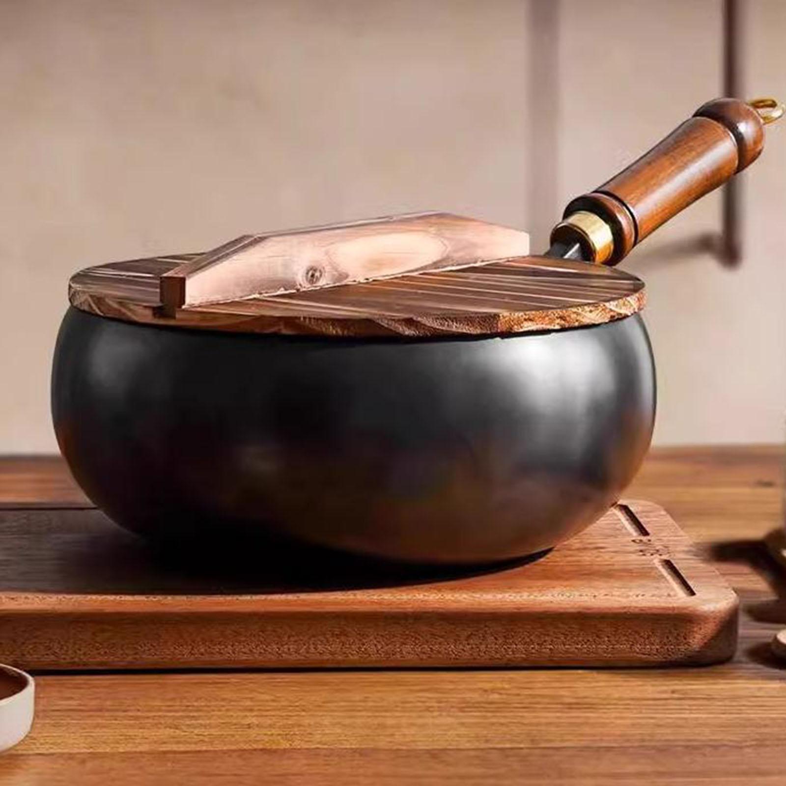 Wok chinês não revestido, tamp - Camping Cooking Wok avaliação e preço