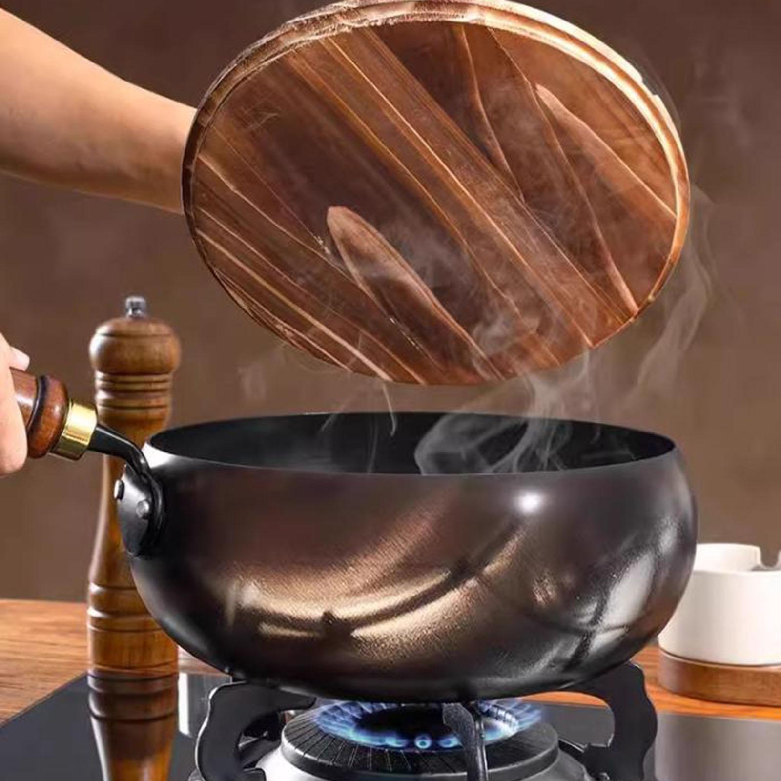 Wok chinês não revestido, tamp - Camping Cooking Wok avaliação e preço