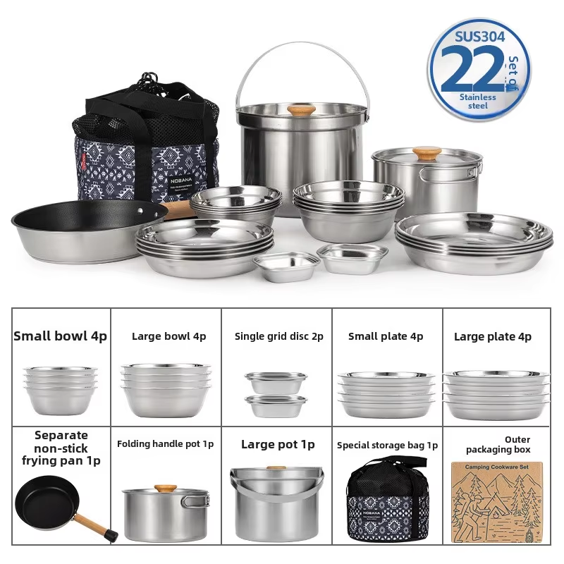 Nobana mais novo conjunto de p - Camping Cooking Wok avaliação e preço