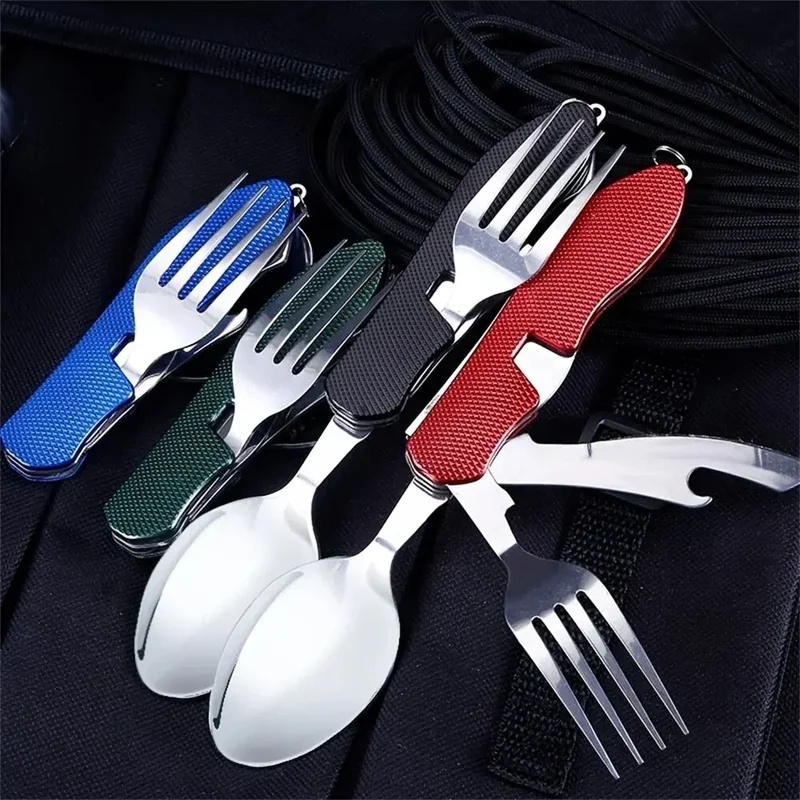 Talheres de Aço Inoxidável 4 e - Camping Cooking Knife Set avaliação e preço