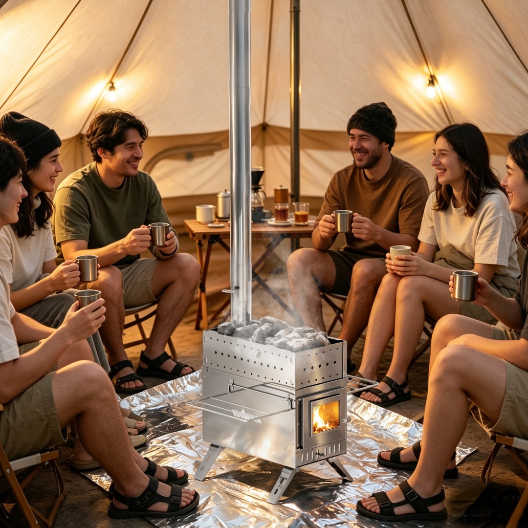 Fogão de sauna portátil a lenh - Camping Cooking Tent avaliação e preço