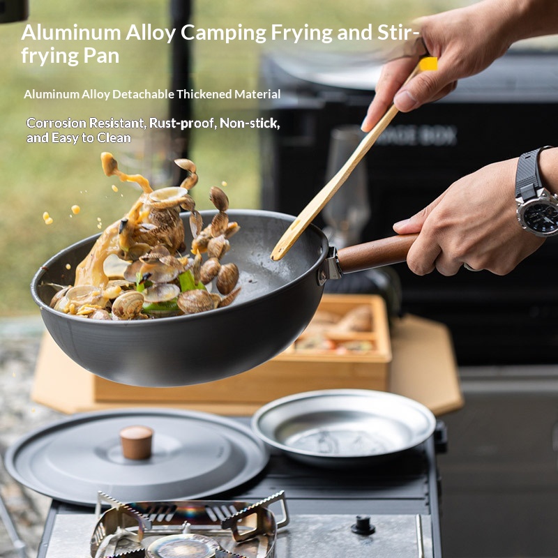 Wok de liga de alumínio para u - Camping Cooking Wok avaliação e preço