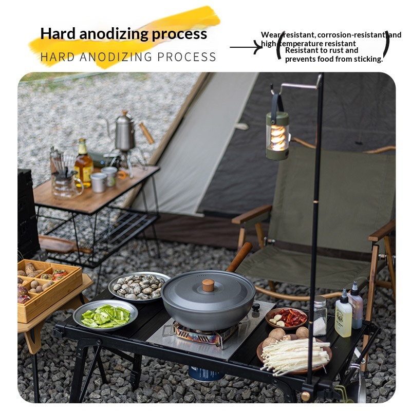 Wok de liga de alumínio para u - Camping Cooking Wok avaliação e preço